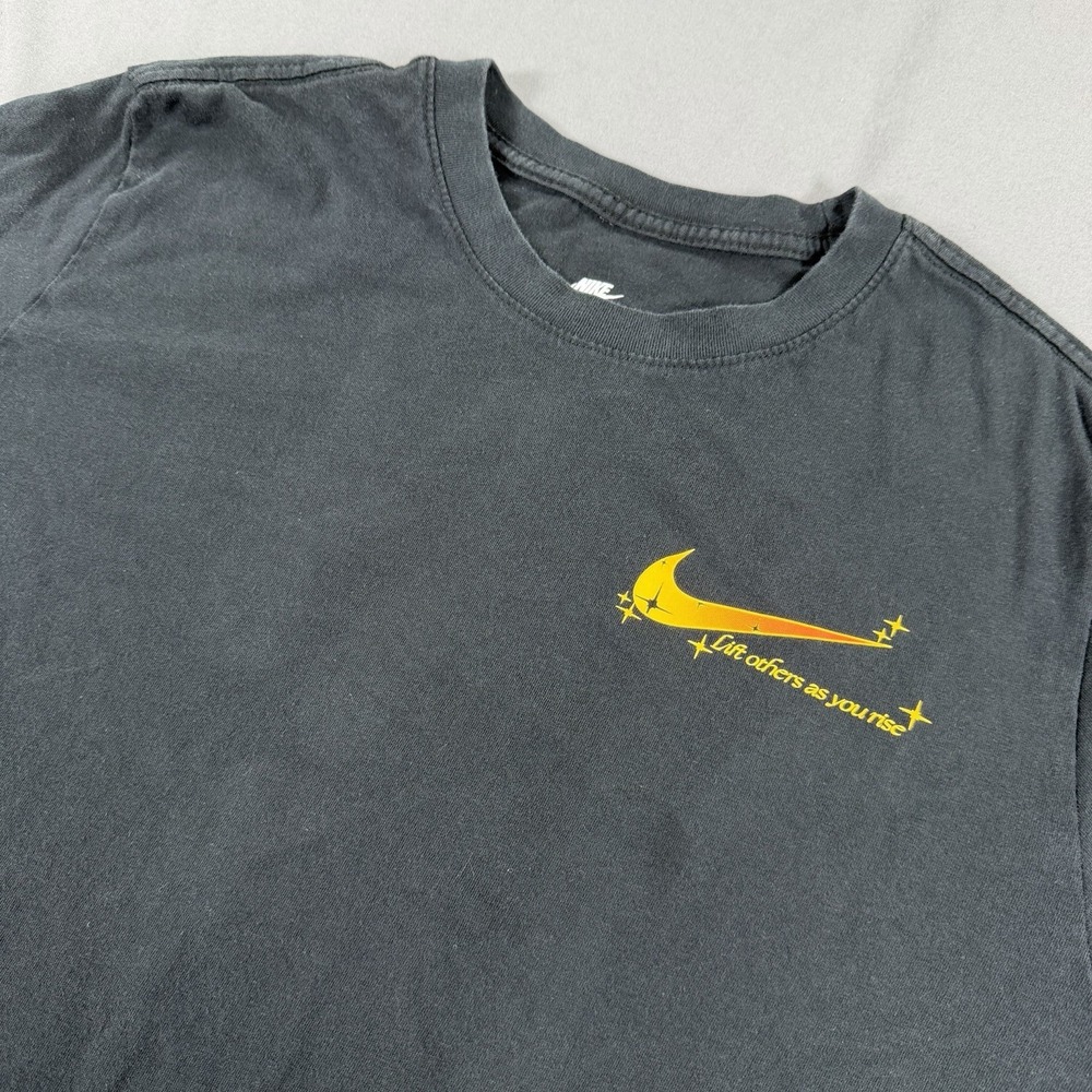 Nike Shirt Mens‎ Large Tall Black Orange Graphic Tee SS Greater The Leap